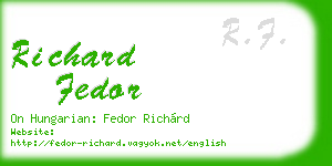 richard fedor business card